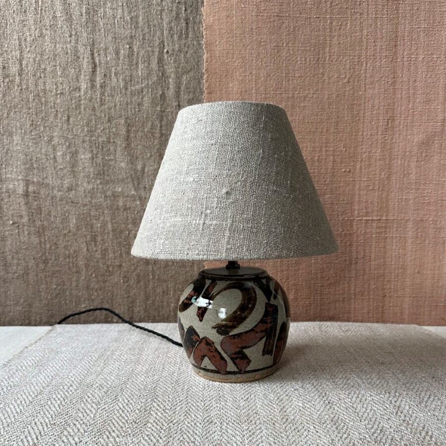 ash glazed pottery lamp