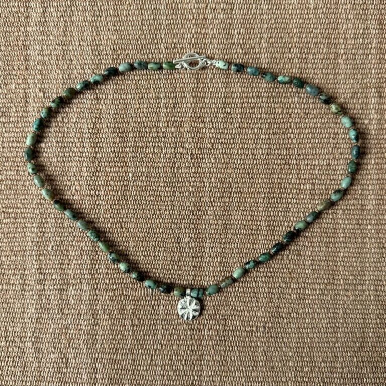 Primitive Cross African Turquoise Necklace M9 - Image 2