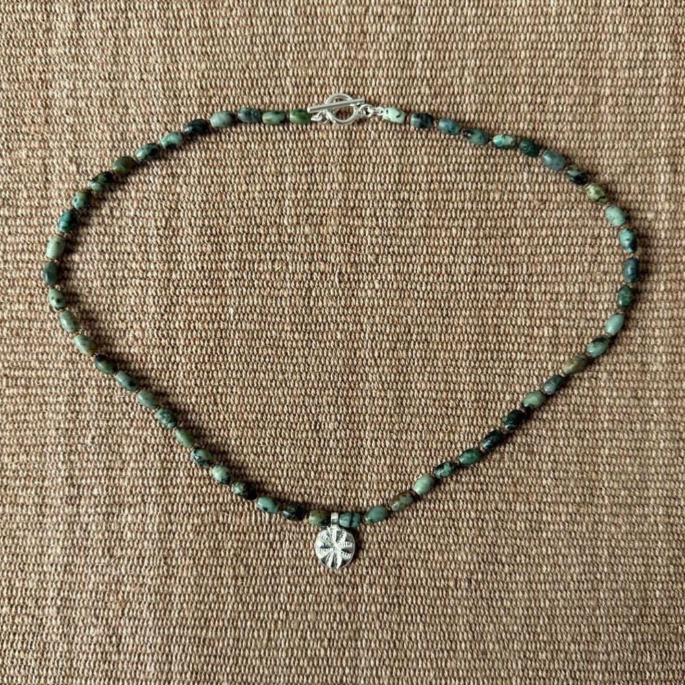 Primitive Cross African Turquoise Necklace M9 - Image 2