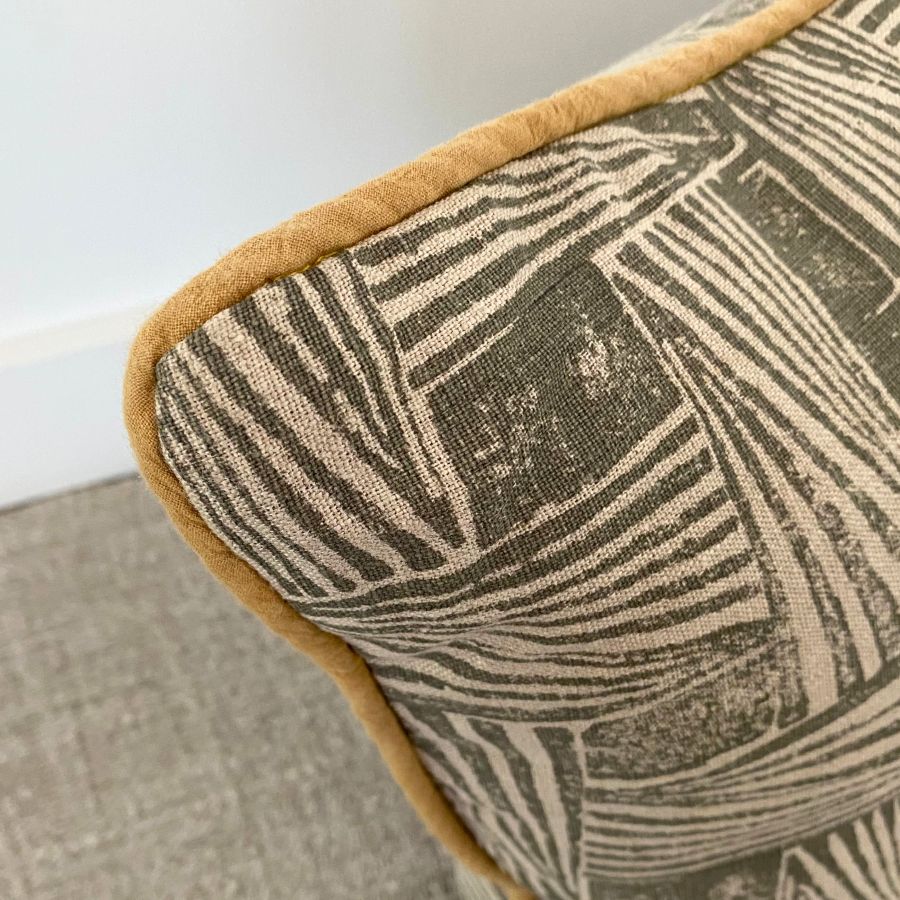 Block Printed Cushion - Miriam Iron Grey SBPC4