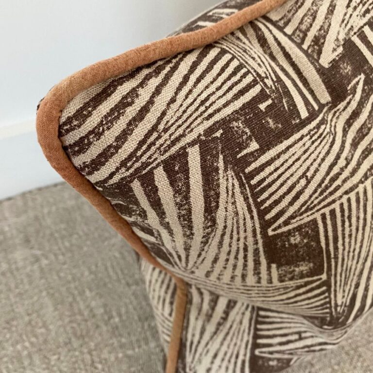 Sarah Burns Patterns block printed cushion