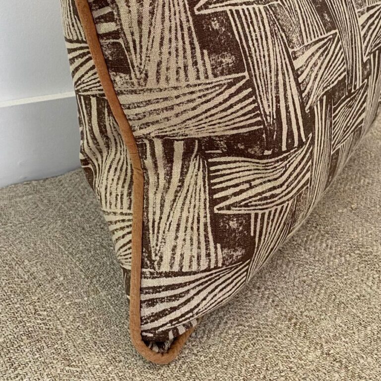 Block Printed Cushion - Miriam Madder Brown SBPC5 - Image 3