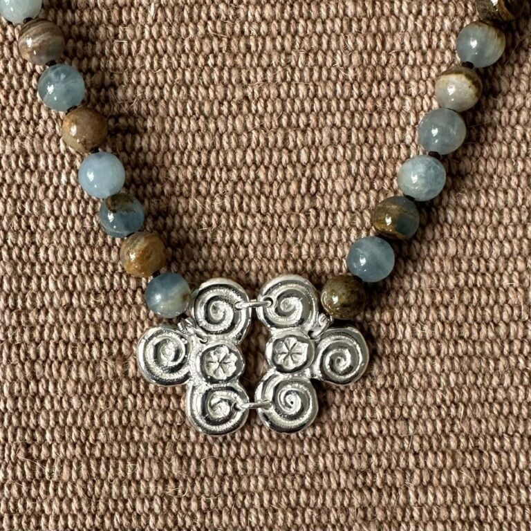 Silver scroll necklace
