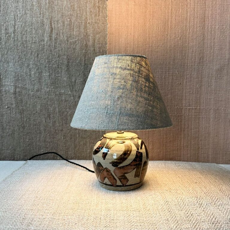 ash glazed pottery lamp